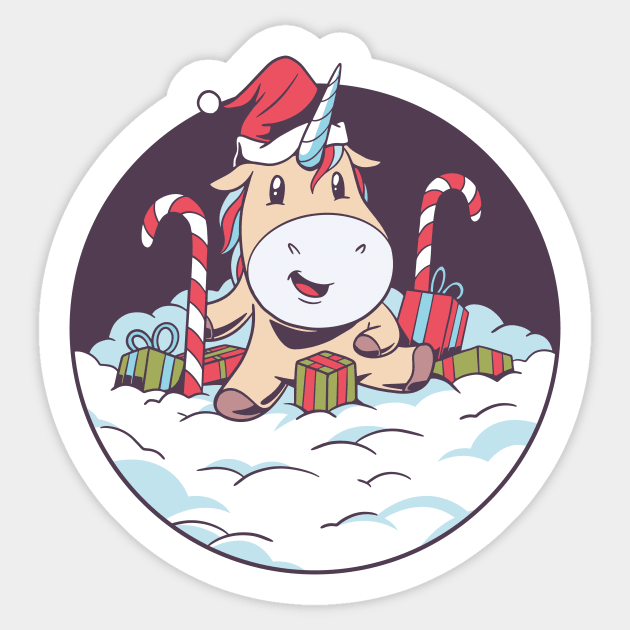 Santa Unicorn Sticker by LR_Collections